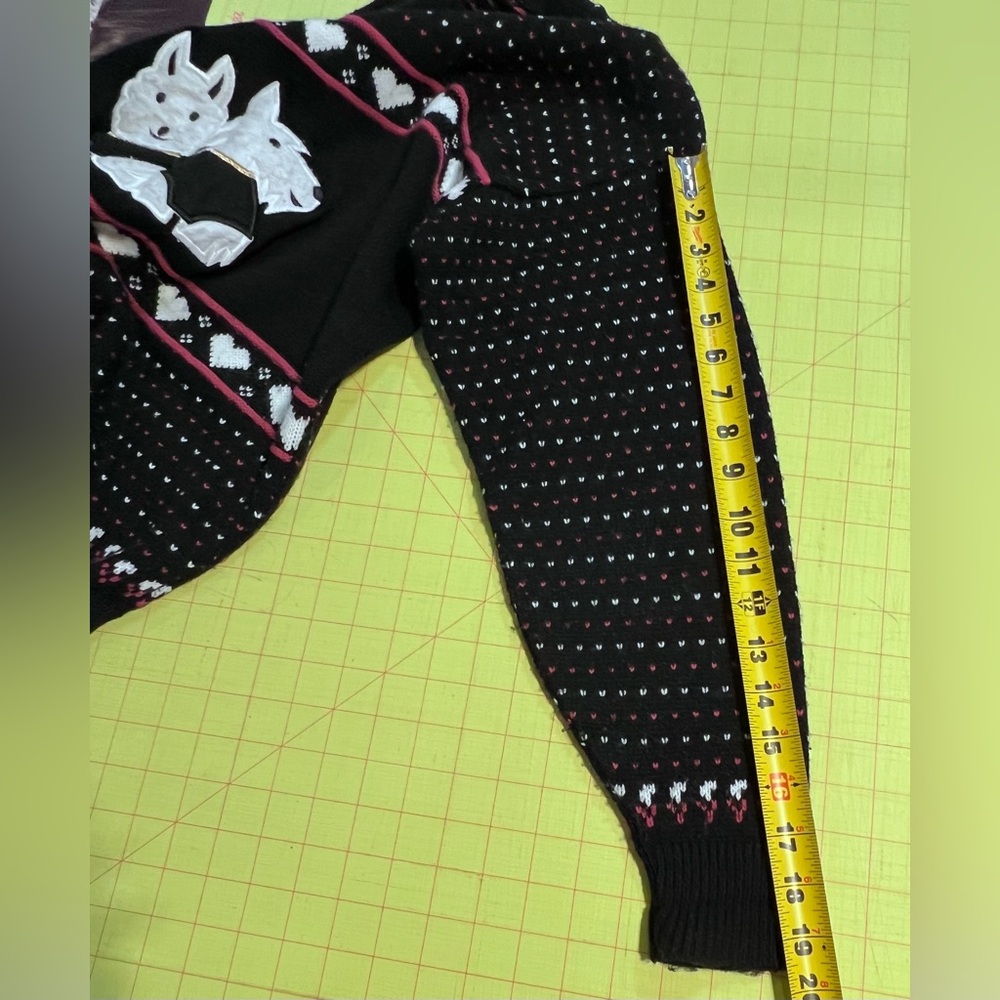VINTAGE 80s Scottie dog terrier knit sweater pet lover Westie‎ west highland - Picture 14 of 14